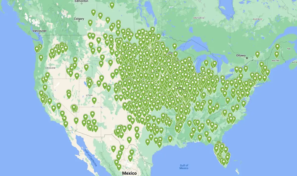Map of bidders