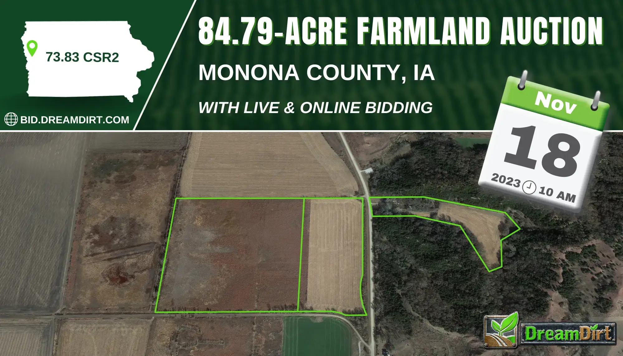 farmland auction sign
