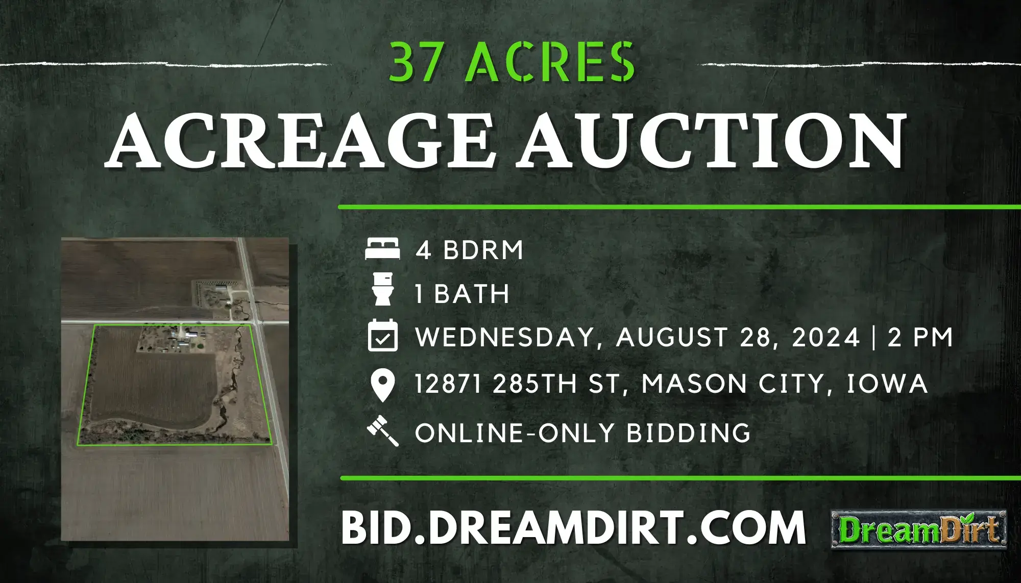 Acreage Auction in Cerro Gordo County, Iowa