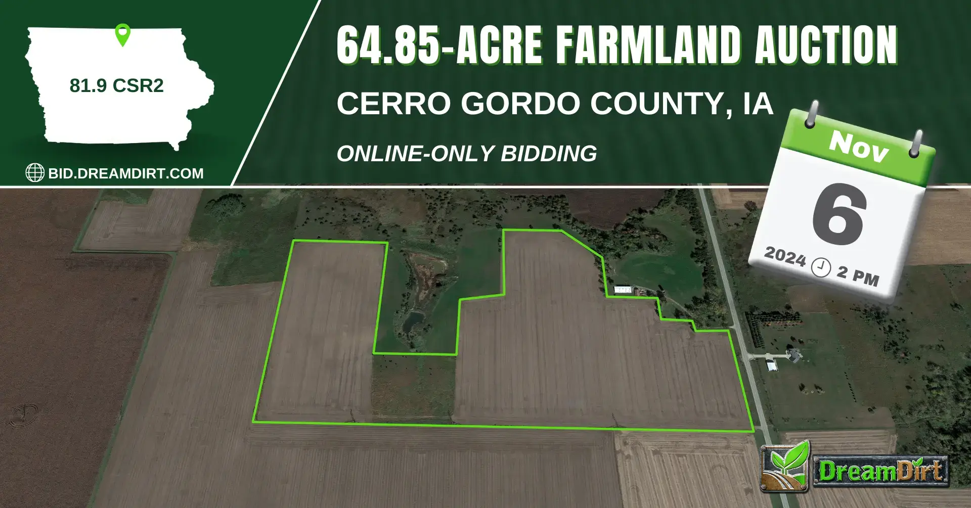 Land for sale in Cerro Gordo County, Iowa